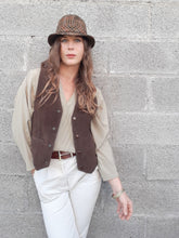 Charger l'image dans la galerie, Veston vintage Maëva - Croûte de porc marron. Taille L, 40, 42