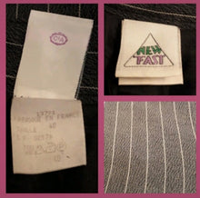 Charger l'image dans la galerie, Jupe vintage Bella - A fines rayures grises. Taille XS ou 34, 36. Fabriqué en France