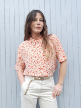 Charger l'image dans la galerie, Chemisier vintage Delphine - Motif floral. Taille XL, 42,44. Damart.