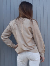 Charger l'image dans la galerie, Chemisier vintage Zoé - Tissu texturé beige, Taille M, 38, 40