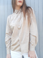 Charger l'image dans la galerie, Chemisier vintage Zoé - Tissu texturé beige, Taille M, 38, 40