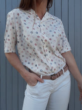 Charger l'image dans la galerie, Chemisier vintage Emy - A pois pastels, Taille L, 40, 42. City Combi by Delmod. Made in France