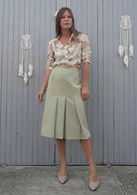 Charger l'image dans la galerie, Jupe vintage Marcia - Plis creux vert d'eau. Taille M, 38, 40