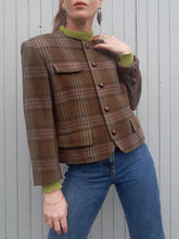 Charger l'image dans la galerie, Blazer vintage Madison - Imprimé Prince-de-Galles en laine- Taille L, 40, 42. Fabriqué en France