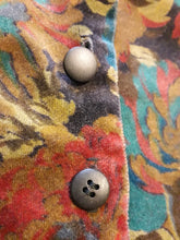 Charger l'image dans la galerie, Veston vintage Solène - Panne de velours fleuri. Taille M, 38, 40. Fabriqué en France