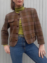 Charger l'image dans la galerie, Blazer vintage Madison - Imprimé Prince-de-Galles en laine- Taille L, 40, 42. Fabriqué en France