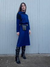 Charger l'image dans la galerie, Robe vintage Adélaïde - Imprimé pied-de-poule. Taille M, 38, 40. Courtelle. Made in Belgium.