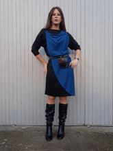 Charger l'image dans la galerie, Robe vintage Aloïse - Color block. Taille M, 38, 40. Fabriqué en France