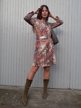 Charger l'image dans la galerie, Robe vintage Noor - Imprimé abstrait. Taille S, 36, 38. Gévana. Fabriqué en France