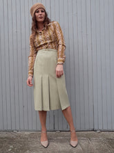 Charger l'image dans la galerie, Jupe vintage Marcia - Plis creux vert d'eau. Taille M, 38, 40