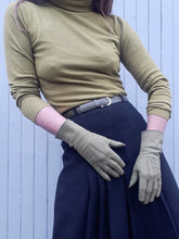 Charger l'image dans la galerie, Gants vintage Lucille - Vert. Finitions baguettes. Taille 6,5