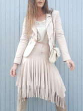 Charger l'image dans la galerie, Ensemble vintage Estelle - A franges rose poudré. Taille S, 36, 38. Serena Kay. Fabriqué en France