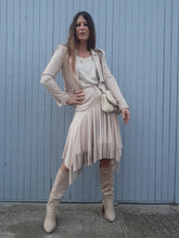 Charger l'image dans la galerie, Ensemble vintage Estelle - A franges rose poudré. Taille S, 36, 38. Serena Kay. Fabriqué en France