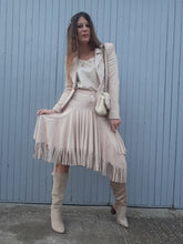 Charger l'image dans la galerie, Ensemble vintage Estelle - A franges rose poudré. Taille S, 36, 38. Serena Kay. Fabriqué en France