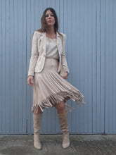 Charger l'image dans la galerie, Ensemble vintage Estelle - A franges rose poudré. Taille S, 36, 38. Serena Kay. Fabriqué en France