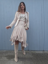 Charger l'image dans la galerie, Ensemble vintage Estelle - A franges rose poudré. Taille S, 36, 38. Serena Kay. Fabriqué en France