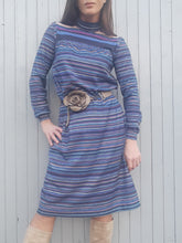 Charger l'image dans la galerie, Robe vintage Charline - Rayée. Taille S, 36, 38. Fabriqué en France