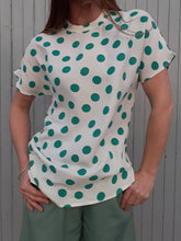 Charger l'image dans la galerie, Blouse vintage Suzie - Pois verts. Taille M, 38, 40. Fabriqué en France