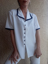 Charger l'image dans la galerie, Chemisier vintage Ondine - Col marin. Taille XL, 42, 44