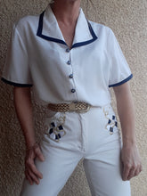 Charger l'image dans la galerie, Chemisier vintage Ondine - Col marin. Taille XL, 42, 44