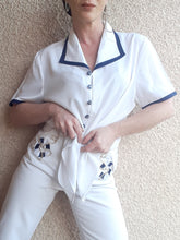 Charger l'image dans la galerie, Chemisier vintage Ondine - Col marin. Taille XL, 42, 44