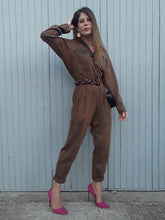 Charger l'image dans la galerie, Combinaison vintage Émie - Bi-matière. Taille M, 38, 40. Made in USA. Coton