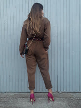 Charger l'image dans la galerie, Combinaison vintage Émie - Bi-matière. Taille M, 38, 40. Made in USA. Coton