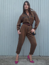 Charger l'image dans la galerie, Combinaison vintage Émie - Bi-matière. Taille M, 38, 40. Made in USA. Coton