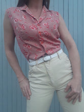 Charger l'image dans la galerie, Top vintage Stella - Vichy fleuris. Taille M, 38, 40