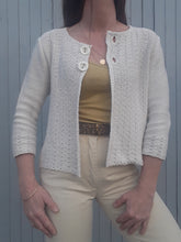 Charger l'image dans la galerie, Cardigan vintage Anne - Mailles ajourées. Taille S, 36, 38