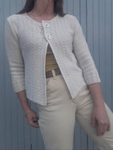 Charger l'image dans la galerie, Cardigan vintage Anne - Mailles ajourées. Taille S, 36, 38
