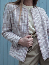 Charger l'image dans la galerie, Veste vintage Carla - Tweed rose et lilas. Taille M, 36, 38