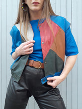 Charger l'image dans la galerie, Veston vintage Karen - Patchwork de cuir. Taille L, 40, 42
