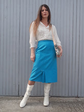 Charger l'image dans la galerie, Jupe vintage Jésabelle - A plis creux. Turquoise. Taille XL, 42, 44