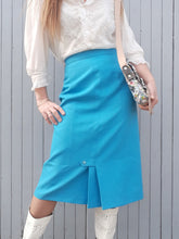 Charger l'image dans la galerie, Jupe vintage Jésabelle - A plis creux. Turquoise. Taille XL, 42, 44