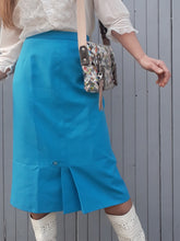 Charger l'image dans la galerie, Jupe vintage Jésabelle - A plis creux. Turquoise. Taille XL, 42, 44