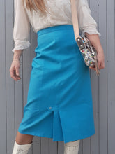 Charger l'image dans la galerie, Jupe vintage Jésabelle - A plis creux. Turquoise. Taille XL, 42, 44