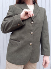 Charger l'image dans la galerie, Veste vintage Aurora - Broderies florales. Laine Kaki. Taille L, 40, 42