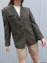 Charger l'image dans la galerie, Veste vintage Aurora - Broderies florales. Laine Kaki. Taille L, 40, 42