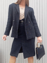 Charger l'image dans la galerie, Ensemble vintage Cléa - Veste & jupe crayon mouchetés. Taille M, 38, 40. Cacharel. Made in France