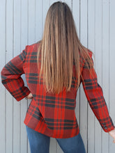 Charger l'image dans la galerie, Veste vintage Elsa - Tartan rouge framboise. Taille XL, 42, 44
