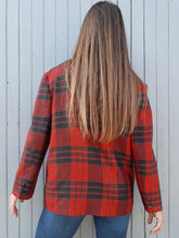 Charger l'image dans la galerie, Veste vintage Elsa - Tartan rouge framboise. Taille XL, 42, 44