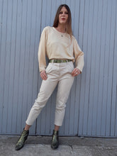 Charger l'image dans la galerie, Blouse vintage Coline - Carrés irisés jaune pâle. Taille XL, 42, 44