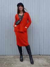 Charger l'image dans la galerie, Ensemble vintage Charlotte - Jupe droite & Gilet en laine vierge. Taille L, 40, 42. Fabriqué en France