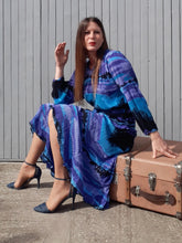 Charger l'image dans la galerie, Ensemble vintage Nathaline - Tunique & jupe culotte en crêpe, Taille unique ou S, M, L, 38, 40, 42. Fabriqué en France