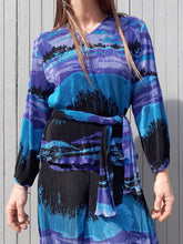 Charger l'image dans la galerie, Ensemble vintage Nathaline - Tunique & jupe culotte en crêpe, Taille unique ou S, M, L, 38, 40, 42. Fabriqué en France