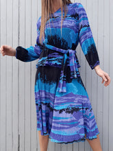 Charger l'image dans la galerie, Ensemble vintage Nathaline - Tunique & jupe culotte en crêpe, Taille unique ou S, M, L, 38, 40, 42. Fabriqué en France