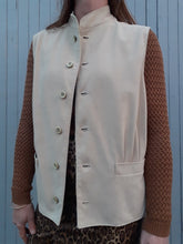 Charger l'image dans la galerie, Gilet vintage Elvire - Col mao. Taille L, 40, 42. Fabriqué en France