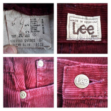 Charger l'image dans la galerie, Jean Caroline - Lee. Velours côtelé lie de vin. Taille XS, 34, 36.