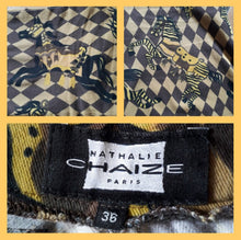 Charger l'image dans la galerie, Pantalon Amanda - Nathalie Chaize - Damier et Echec. Taille XS, 34, 36. Fabriqué en France